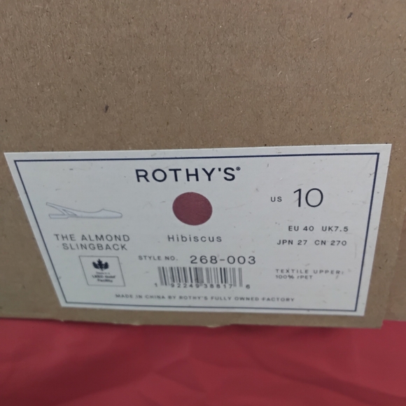 Rothy's Fuchsia Slingback Flats Hibiscus - Picture 4 of 4